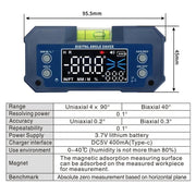 LABART Dual Axis Rechargeable Mini Digital Protractor Inclinometer